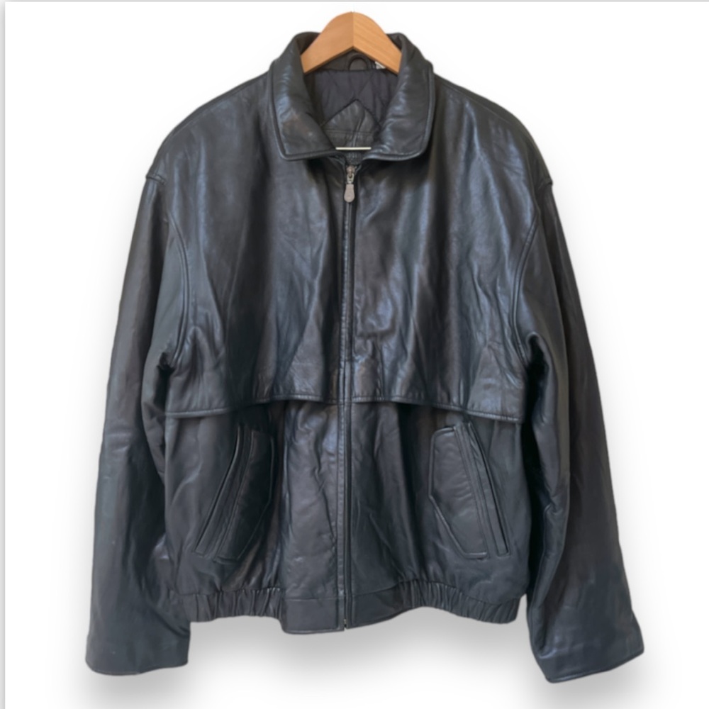Roundtree & Yorke | Genuine Lambskin Leather Jacket | Men’s Large | Black | $80